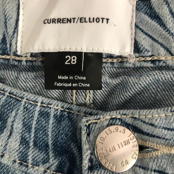 Current Elliott Stiletto Skinny Raw Hem Leaf Print 28 - Picture 3 of 11
